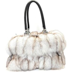 Women's Large Genuine Fox Fur Handbag – Spacious, Luxurious Design New
